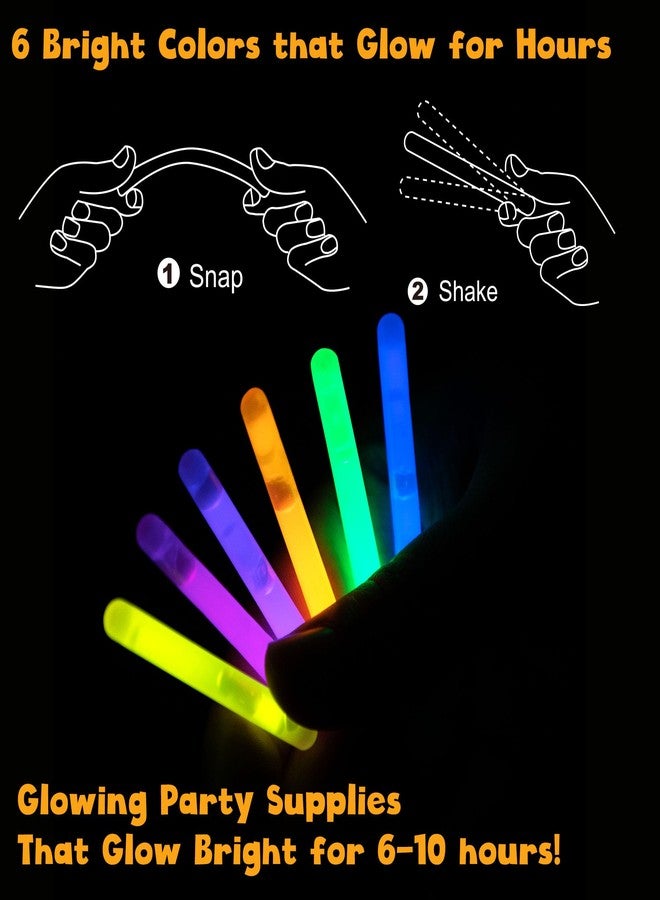 POPGIFTU 120 Mini Glow Sticks Bulk (1.96"), 6 Bright Colors - Glow-in-the-Dark Small Sticks for Easter Eggs, Basket Stuffers, Party Favors, Neon Parties, Weddings, Halloween, Classroom Prizes - Image 3